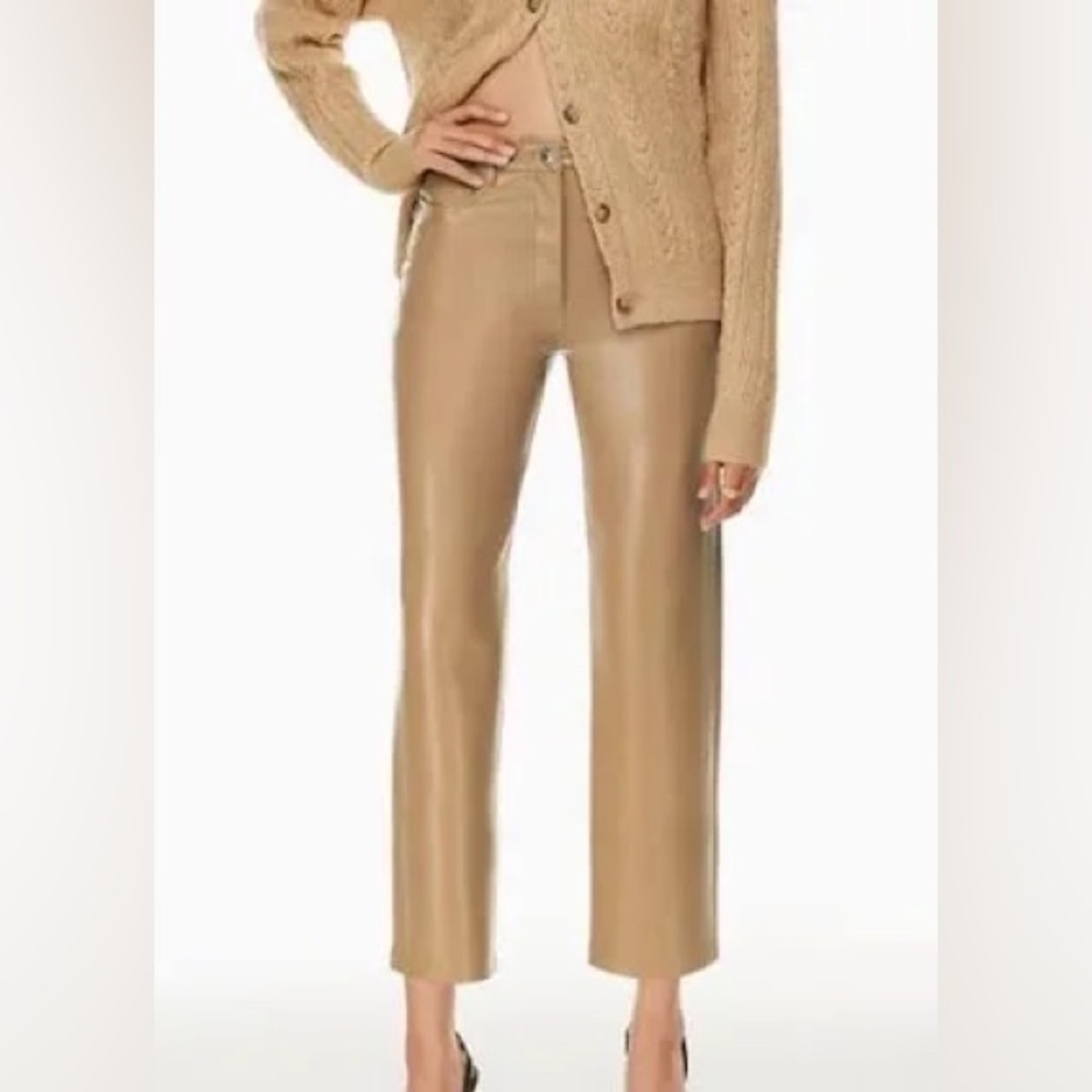 Wilfred Melina Cropped Faux Leather Tan Pant -Saville